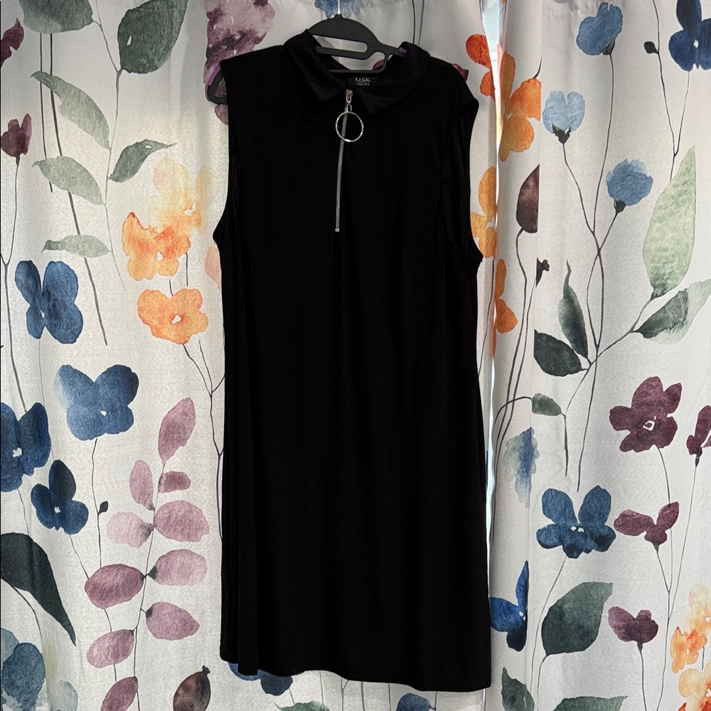 MSK Black Sleeveless Mini Dress with Zipper